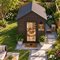 Cabane préfabriquée pour animaux de compagnie pour chiens et chats, espace de jeu et de repos privé avec intérieur facile à nettoyer, ventilation et design sécurisé