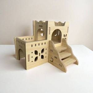 Maison en bois spéciale pour hamsters, permettant de voir l'extérieur, empêchant les gnawing et les morsures, résistante aux morsures, pour ours dorés, crée une ambiance, soulage l'ennui, fraîcheur estivale - Product Image 2