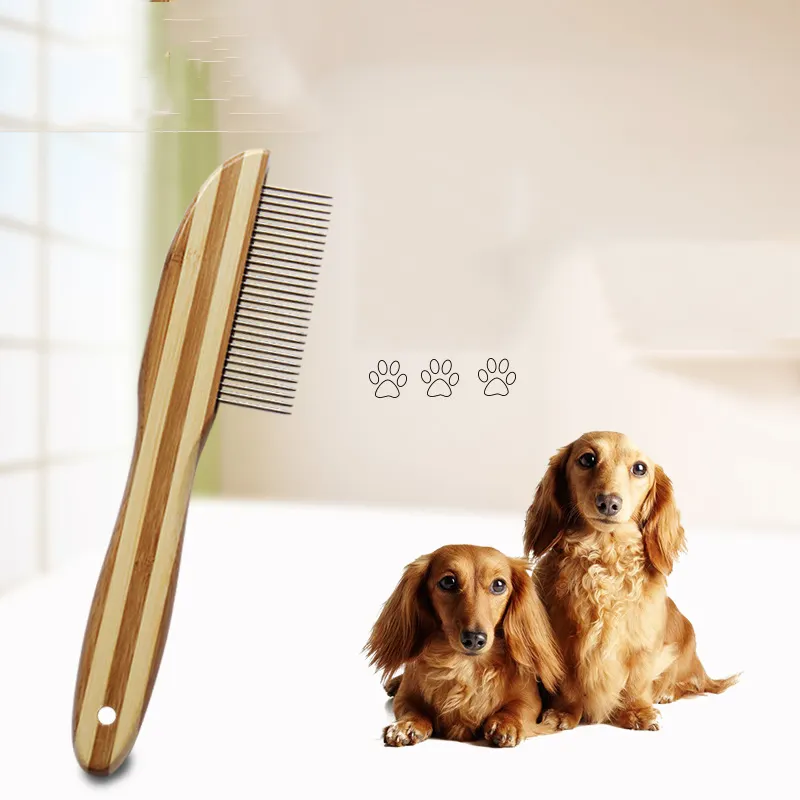 Produttore commercio all'ingrosso di legno slicker grooming pet dog pettine di bambù