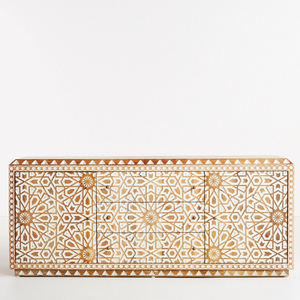 Modern Mango Wood <b>Sideboard</b> Cabinet Natural and <b>White</b> Finish Wooden Storage Furniture for <b>Living</b> <b>Room</b> Dining <b>Room</b> Home - Product Image 5