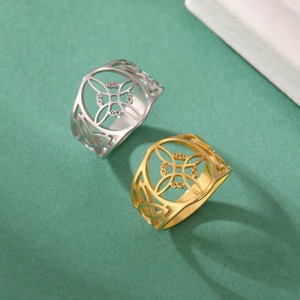 Nouveau nord sorcière noeud breloque anneau en acier inoxydable bijoux de mode sorcellerie <span class=keywords><strong>irlandaise</strong></span> Wicca Celtics noeud amulette anneau pour femmes hommes - Product Image 1