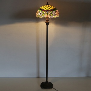 LongHuiJing Tiffany European LED Stained Glass Floor Standing Lamp with Dome Shade E26 Base - Product Image 4