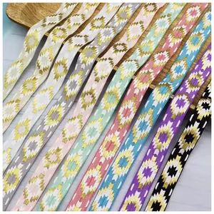 15mm Hot Sell Aztec Printed FOE Elastic Ribbon for Hair Holder