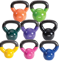 Kettlebell de Hierro Fundido Recubierto de Vinilo, Kettlebell de Neopreno Colorido al por Mayor con Logotipo Personalizado para Entrenamiento en Gimnasio y en Casa