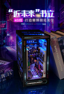 Cyberpunk stile <span class=keywords><strong>libro</strong></span> nook kit 3D assemblato all'ingrosso bancarelle case delle bambole fatte a mano <span class=keywords><strong>casa</strong></span> delle bambole per le ragazze regali di compleanno - Product Image 5