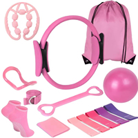 XLAN Pilates Circle Fitness, Set de 14 Piezas, Cinturón de Tensión para Ejercicios de Yoga, Anillo de Tensión, Productos de Asistencia para Yoga