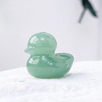 Vente en gros de sculptures d'animaux en cristal décoration de pierres précieuses créatives artware ornements de canard en pierre naturelle de quartz rose