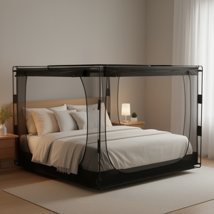 มุ้งครอบเตียงทรงสี่เหลี่ยมพร้อมมุ้งกันยุงแบบกันแสง สำหรับใช้ในบ้านทุกฤดู ขนาดสำหรับผู้ใหญ่ รุ่น D0100HRI0LP - Product Image 2