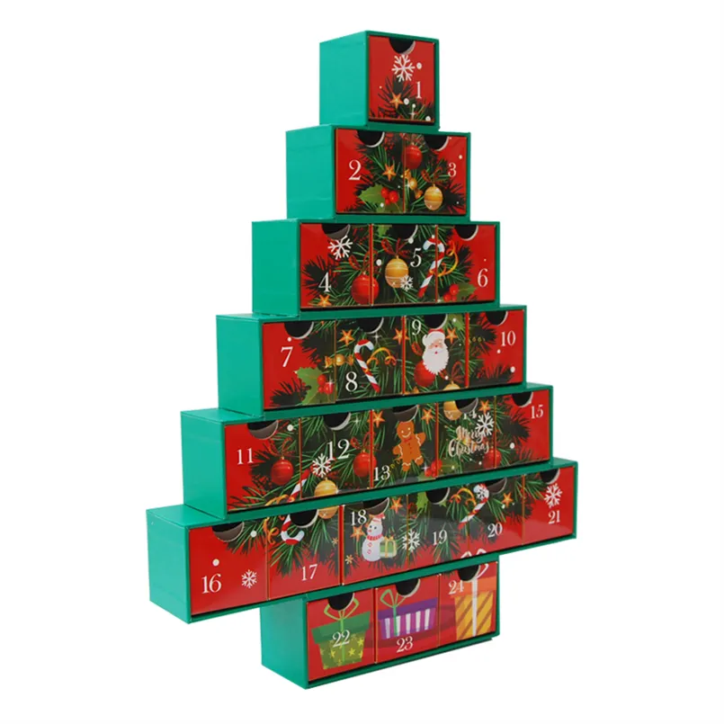 Groothandel Adventskalender Lege Luxe Adventskalender Kerstboom Kids Cadeau Diy Opbergdoos Kerstbomen Adventskalenders