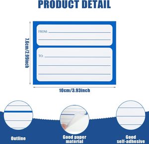 Etiquetas adhesivas autoadhesivas duraderas y respetuosas con el medio ambiente con dirección de devolución para paquetes y uso escolar - Product Image 3