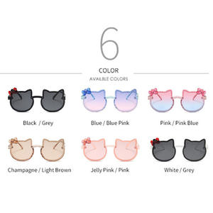 نظارات شمس للأطفال بفيونكة عاكسة على شكل قطة لطيفة نظارات شمس للأولاد والبنات - Product Image 6