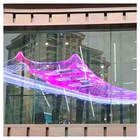 Écran de publicité en verre LED 3D haute luminosité Affichage du module de maille HD avec fonction d'affiche numérique et SDK
