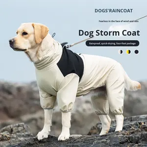 เสื้อกันฝนสุนัขขนาดใหญ่แบบปรับแต่งได้สายรัดข้อมือไนลอนคลาสสิก & ทันสมัยกันน้ำกันลมแห้งเร็วครอบคลุมถึงขาเต็มตัว - Product Image 1