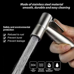 Moderno pulverizador de bidé de mano montado en la pared de acero inoxidable 304 cepillado <span class=keywords><strong>para</strong></span> inodoro, de fabricante. - Product Image 3