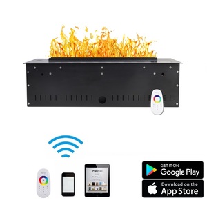 Chimenea Moderna de Acero Inno-living Fire WT60 con Control Remoto, <span class=keywords><strong>Google</strong></span> Home y Llama <span class=keywords><strong>3D</strong></span> para Uso en Hoteles - Product Image 2