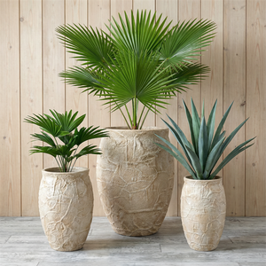 Jarrón de Cerámica Blanco Marfil Minimalista y Elegante con Borde Moderno en Relieve para <span class=keywords><strong>Phragmites</strong></span> - Product Image 1