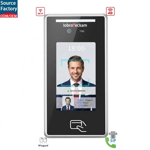 4.3'' WiFi Face Recognition Attendance Machine Biometric Facial Recognition Time Clock System with Free Software & Cloud Support