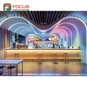 Creative Coffee Display Rack Retail Snack <b>Shelf</b> <b>Walnut</b> Finish Cafe Product Display Rack - Product Image 6