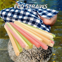 AATAE Paille de fécule de maïs de riz biodégradable personnalisée écologique enveloppée individuellement pailles jetables 200mm longueur 100