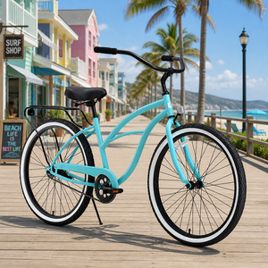 Vélo de plage Lowrider à une vitesse, 26 pouces, cadre en acier, vélo de ville pour adultes, frein à rétropédalage, à vendre - Product Image 5