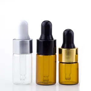 Mini 1ml 2ml 3ml 5ml Amber Essential Oil Glass Dropper Bottle Empty Sample Tester Perfume Oil Glass Vials With Pipette