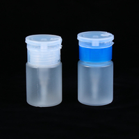 Distributeur de vernis à ongles en acétone 60ML Nettoyant liquide vide en plastique avec pompe à pression