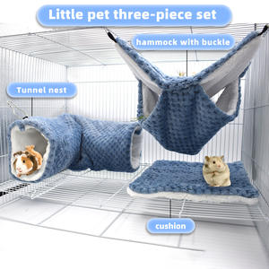 Şeker Glider Çift Katmanlı Flanel Yeniden Kullanılabilir Polyester Hamak Gelincik Hamster Gine Domuzu Gizli Tünel Yuva Küçük Evcil Hayvan Matı - Product Image 4