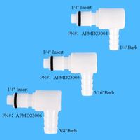 Raccord rapide tout plastique basse pression 3/8 "pour tuyau Barb In-Line Valved Medical Disconnect Male Insert Connector Liquid Cooling