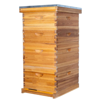 Ruche Langstroth 10 cadres 4 niveaux, enduite de cire d'abeille 100%, incluant 2 boîtes profondes et 2 boîtes moyennes