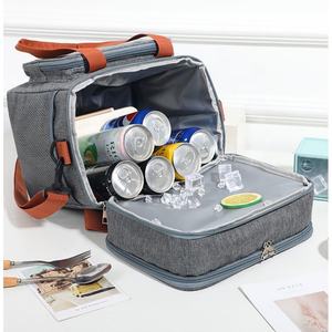 Sac isotherme personnalisé en néoprène grand format, sac à déjeuner thermique en polyester avec feuille d'aluminium, pour la préparation des repas, la livraison de nourriture, l'emballage du vin - Product Image 2