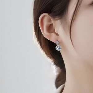 Pendientes de Plata de Ley S925 con Diamantes de Moissanita, Pendientes de Lujo Ligeros, Venta al por Mayor de Todo - Product Image 6
