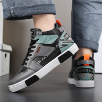 Chaussures montantes à lacets de luxe de marque de créateur pour hommes, tendance, à blocs de couleurs, semelle vulcanisée plate, style skateboard