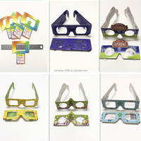 Lunettes de diffraction à effet lumineux spécial feux d'artifice en plastique, imprimées en typographie, pour cadeaux de fête religieuse, effet arc-en-ciel