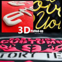 Transferts de chaleur métalliques 3D pour T-shirts et sacs accrocheurs Étiquettes de vêtement en vinyle à transfert de chaleur bouffée imprimées durables