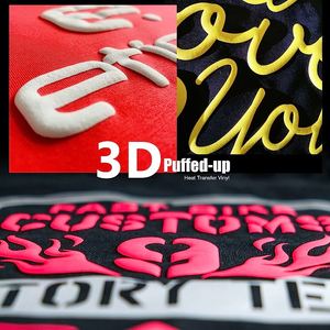 Trasferimenti di calore 3D metallizzati per t-shirt e borse accattivanti sbuffano etichette di indumenti in vinile a trasferimento termico stampate sostenibili - Product Image 2