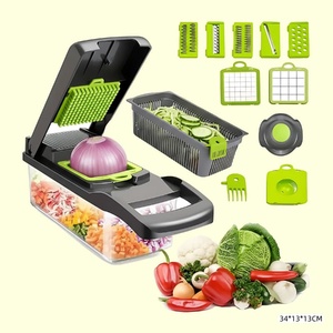 Cortador de Verduras Multifuncional, Rebanador y Picador de Verduras, Juego de Utensilios de Cocina de Silicona, Gadget de Cocina de Acero Inoxidable - Product Image 2