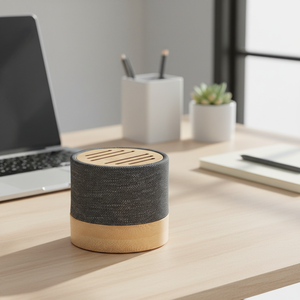 Reproductor de Música Inalámbrico Recargable de 3W, Pequeño, de Tela de Bambú, con Logotipo Personalizado, Regalo Promocional, Altavoz Bluetooth Portátil - Product Image 1