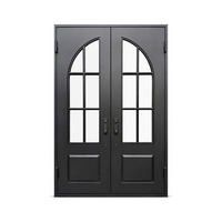 Porte simple en fer forgé fer noir portes d'entrée pour maisons portes intérieures pour maisons extérieures