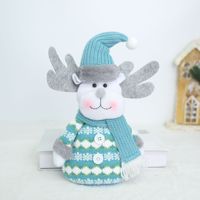 Figura de Peluche Navideña Transfronteriza, Decoración de Exhibición de Papá Noel de Tela con Lentejuelas de Cinco Colores de 53 cm