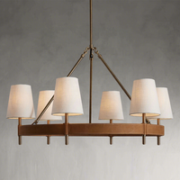 Lustre suspendu rond en laiton vintage de 34 pouces pour la décoration moderne de la maison, idéal pour le salon