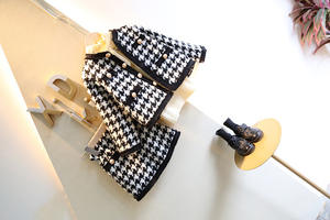 Ensemble veste et jupe à carreaux pour enfants, style élégant, printemps-automne 2022 - Product Image 2