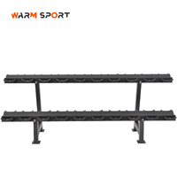 Support de rangement professionnel en acier pour haltères ronds, 2 niveaux, 10 paires, pour salle de sport – Vente chaude