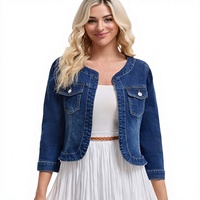 QFZ3003 Jeans de Mezclilla Lisos con Botones Vintage para Mujer, Otoño