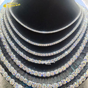 Cadena de Moissanita Chapada en Oro de Plata S925 de 2MM a 6.5MM, Estilo Hip Hop, Collar Tenis para Mujer y Hombre, Precio al por Mayor - Product Image 2