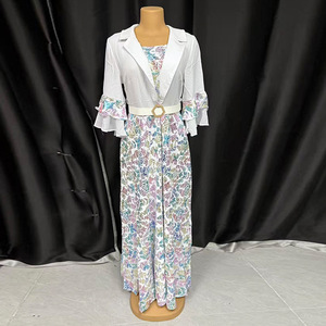 Nuovo Abito Donna 2025 Stile Europeo-Americano <span class=keywords><strong>Taglie</strong></span> <span class=keywords><strong>Forti</strong></span> Vintage Antistatico Elegante Stampato in Poliestere Design Cut-and-Sew con Vita Impero - Product Image 4