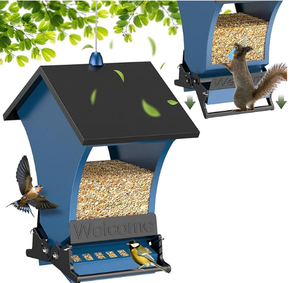 Professional Manufacturer Squirrel Proof <strong>Bird</strong> Feeder Outdoor 5LB Metal Hanging Large <strong>Wild</strong> Cardinals Chickadees Durable Backyard - Product Image 1