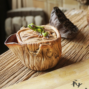 공장 직판 개구리 모양 순수 수공예 도자기 예술 핸드메이드 찻주전자 찻잔 다기 세트 - Product Image 4