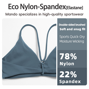 Reggiseno Sportivo da Donna Sexy con Scollo a V e Schiena a Y, 78% Nylon 22% Spandex, Spazzolato, Personalizzabile, per Yoga e <span class=keywords><strong>Palestra</strong></span>, Nuovo <span class=keywords><strong>Blu</strong></span> Viola - Product Image 4