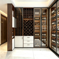 Meubles de rangement de salon en bois massif, élégants et modernes, armoire à vin modulaire, buffet personnalisé écologique