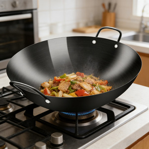 Iron Wok Large 31cm With Two Handles Non Stick For Gas Stove Cooking - Product Image 2